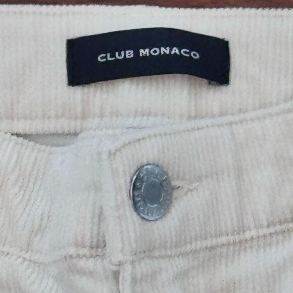 New CLUB MONACO High Rise Skinny Ankle Corduroy Jeans in Cream Women's Sz 28 - Picture 4 of 13